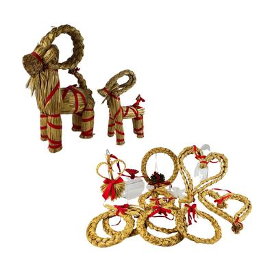 711 Lot of Scandinavian Straw Julbock and Wreaths