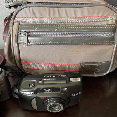 2 Minolta and 1 Canon cameras and bag