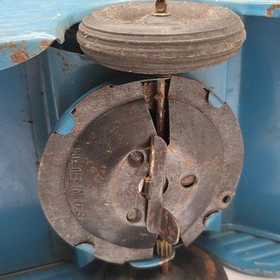 Vintage Keystone Toys Blue Metal Greyhound Bus 1940's