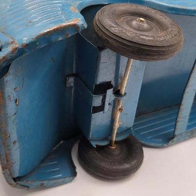 Vintage Keystone Toys Blue Metal Greyhound Bus 1940's