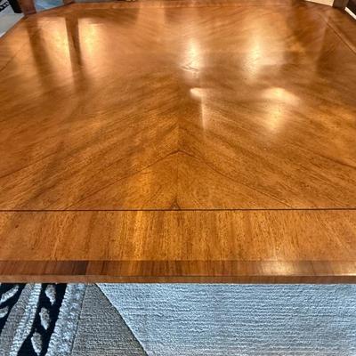 Wood and glass coffee table with bottom shelf