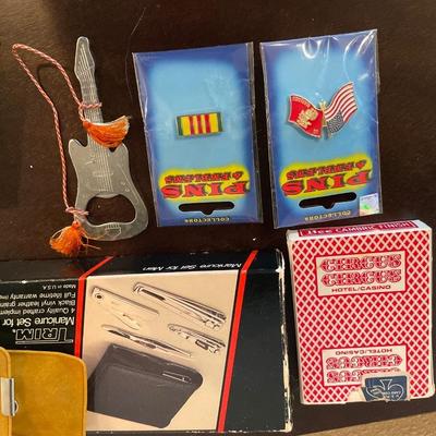 Wallet, pins and cards