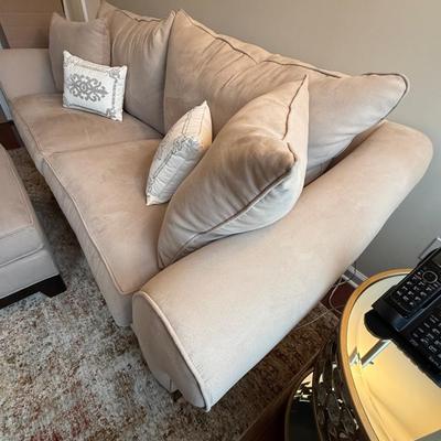 New microfiber sueded sofa and ottoman
