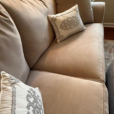 New microfiber sueded sofa and ottoman