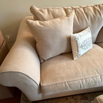 New microfiber sueded sofa and ottoman