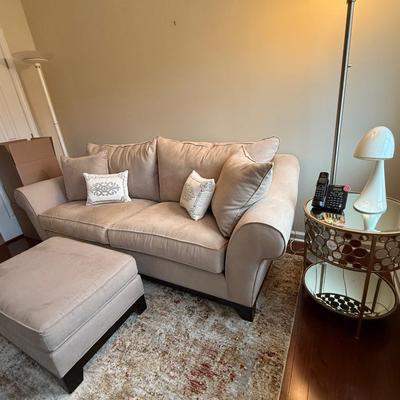 New microfiber sueded sofa and ottoman