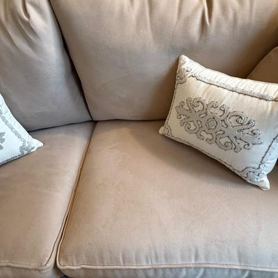 New microfiber sueded sofa and ottoman