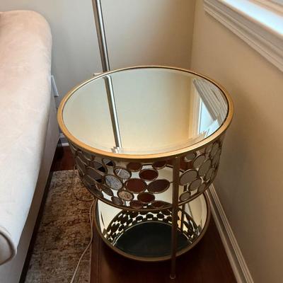 Modern mirrored round side table