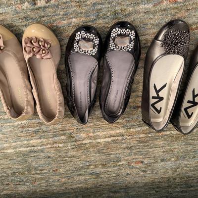 Three pairs of like new flats, size 10