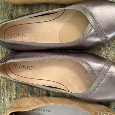 Three pairs of beautiful like new flats, size ten woman