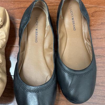 Three pairs of beautiful like new flats, size 10 Woman