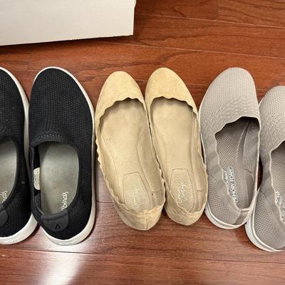 Three awesome pairs of shoes (Allbirds and Sketchers!) size 10