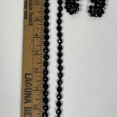 Vintage Black Necklace and Matching Earrings