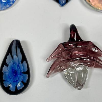 Vintage with many blown glass pendants