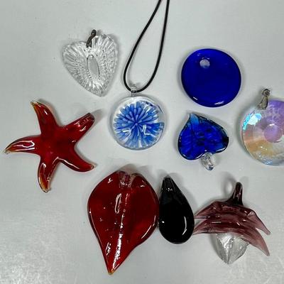 Vintage with many blown glass pendants