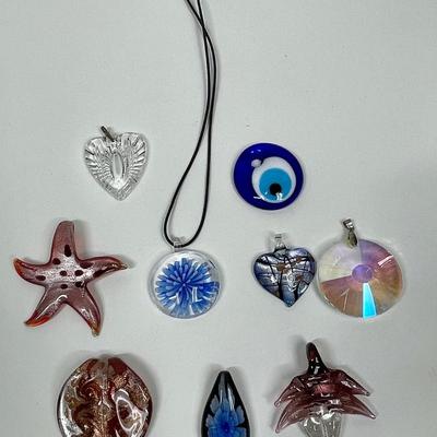 Vintage with many blown glass pendants