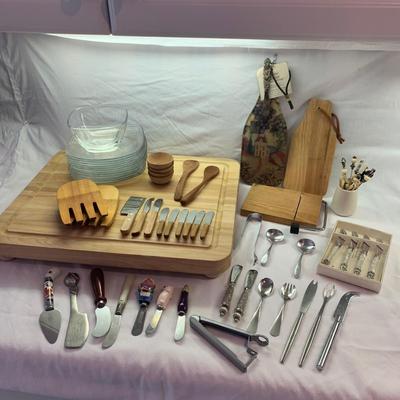 Cheese Knives & Cheese Boards with Appetizer Accessories (K-HS)