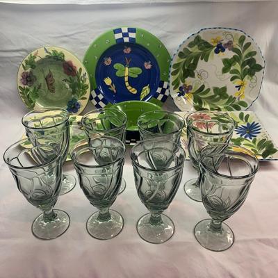 Laurie Gates Dishes & Noritake Sweet Swirl Ice Tea Goblets (K-HS)