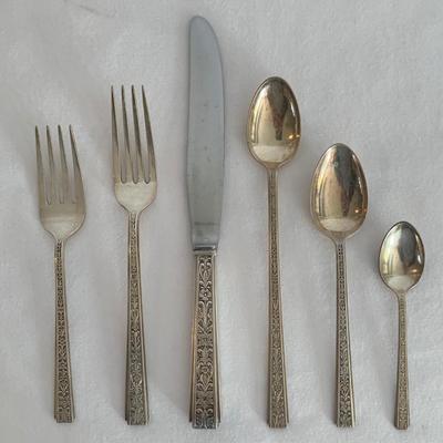 6Pc Rogers, Lunt, & Bowlen ‘Chased Classic’ Sterling Flatware Set (K-HS)