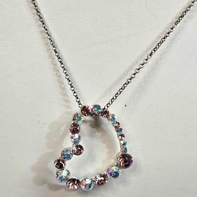 Sterling silver chain w/heart pendant