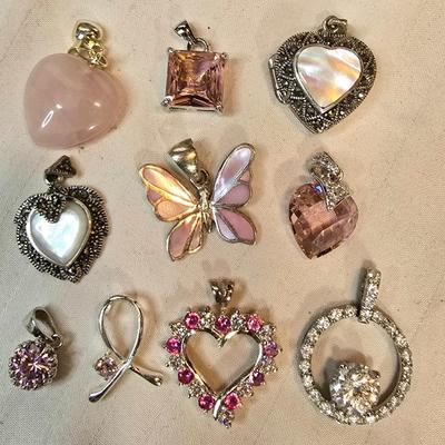 Lot of 10 Sterling Silver Pendants