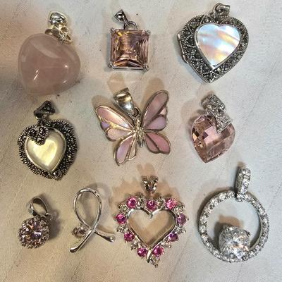 Lot of 10 Sterling Silver Pendants
