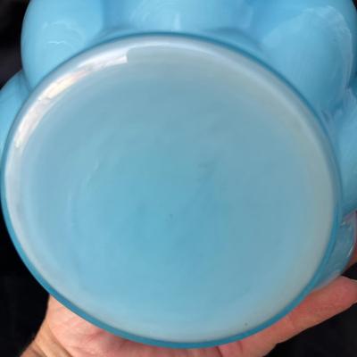 Lot 36 Fenton Blue Overlay Vases