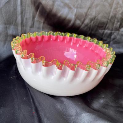 Lot 37 Victorian Bristol Glass bowl