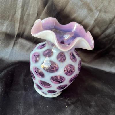 Lot 39 Fenton Purple Coin Dot vase