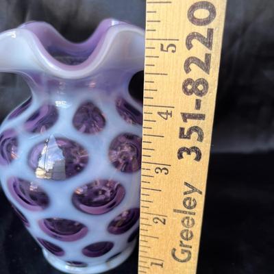 Lot 39 Fenton Purple Coin Dot vase