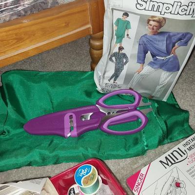 Sewing Stool with sewing box and Supplies