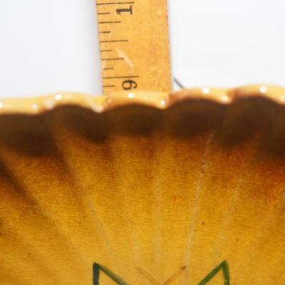 ANTIQUE ROCK POTTERY 9 1/2" BOWL 1890-1900 HAND DECORATED W/STAR