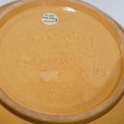 ANTIQUE ROCK POTTERY 9 1/2" BOWL 1890-1900 HAND DECORATED W/STAR