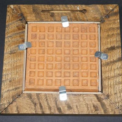RARE ORIGINAL PAULINE JACOBUS FOUNDER OF PAULINE POTTERY 1883 HAND PAINTED TILE -INITIAL /FRAMED IN PERIOD FRAME