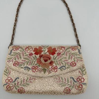 French Embroidered and Beaded Purse
