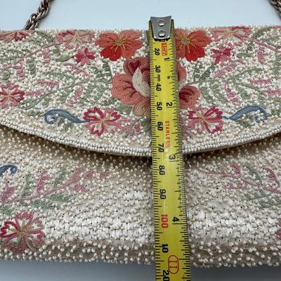 French Embroidered and Beaded Purse