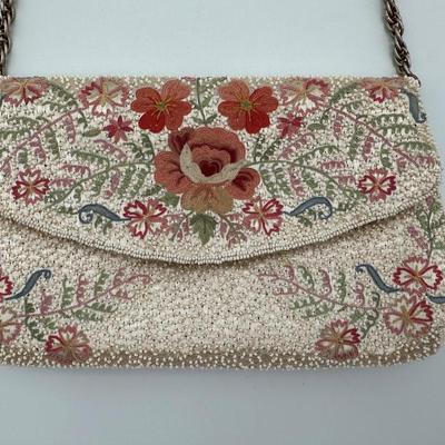 French Embroidered and Beaded Purse