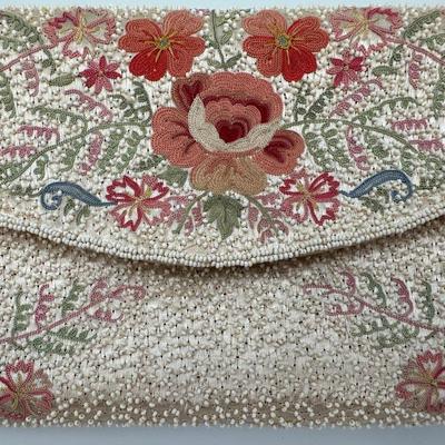 French Embroidered and Beaded Purse