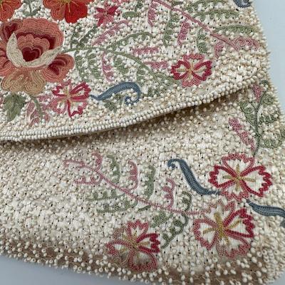 French Embroidered and Beaded Purse