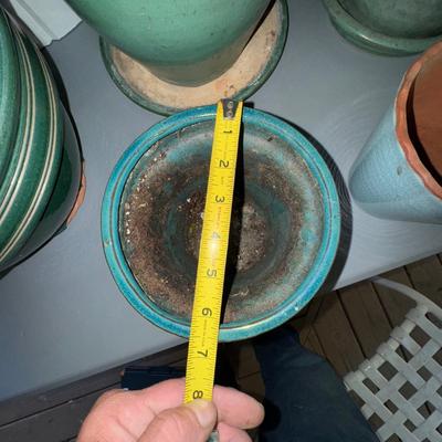 466 Green Planter LOT w/Italian Green Watering Can