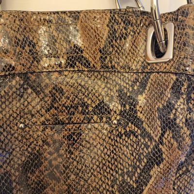 B. Makowski Snakeskin Leather Handbag