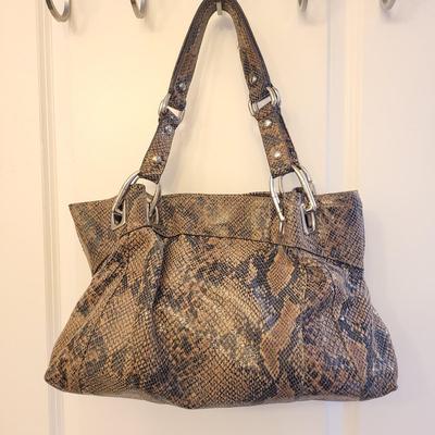 B. Makowski Snakeskin Leather Handbag
