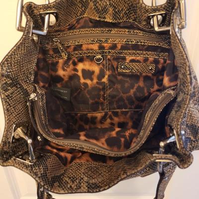 B. Makowski Snakeskin Leather Handbag