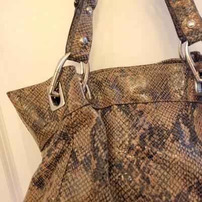 B. Makowski Snakeskin Leather Handbag