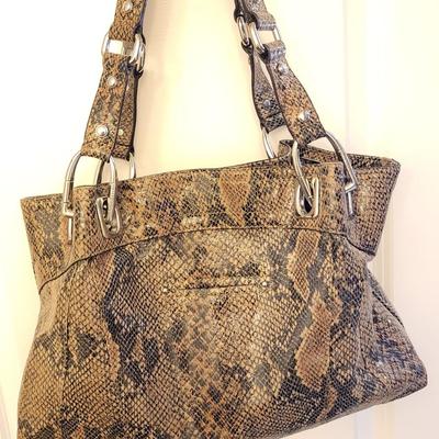 B. Makowski Snakeskin Leather Handbag