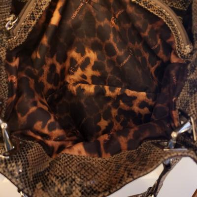 B. Makowski Snakeskin Leather Handbag