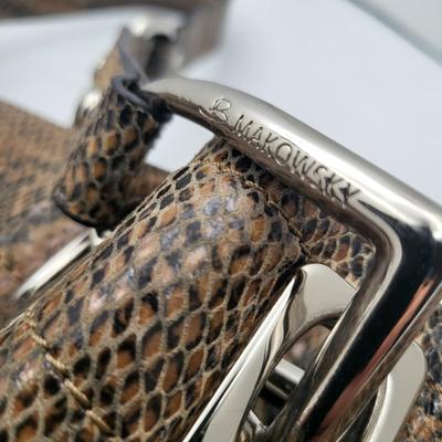 B. Makowski Snakeskin Leather Handbag