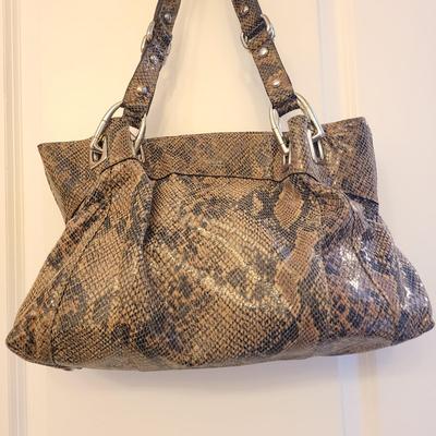 B. Makowski Snakeskin Leather Handbag