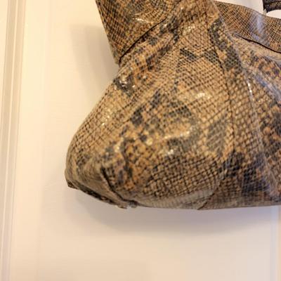 B. Makowski Snakeskin Leather Handbag