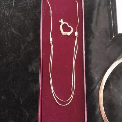 Gold Tone Necklaces and Broach